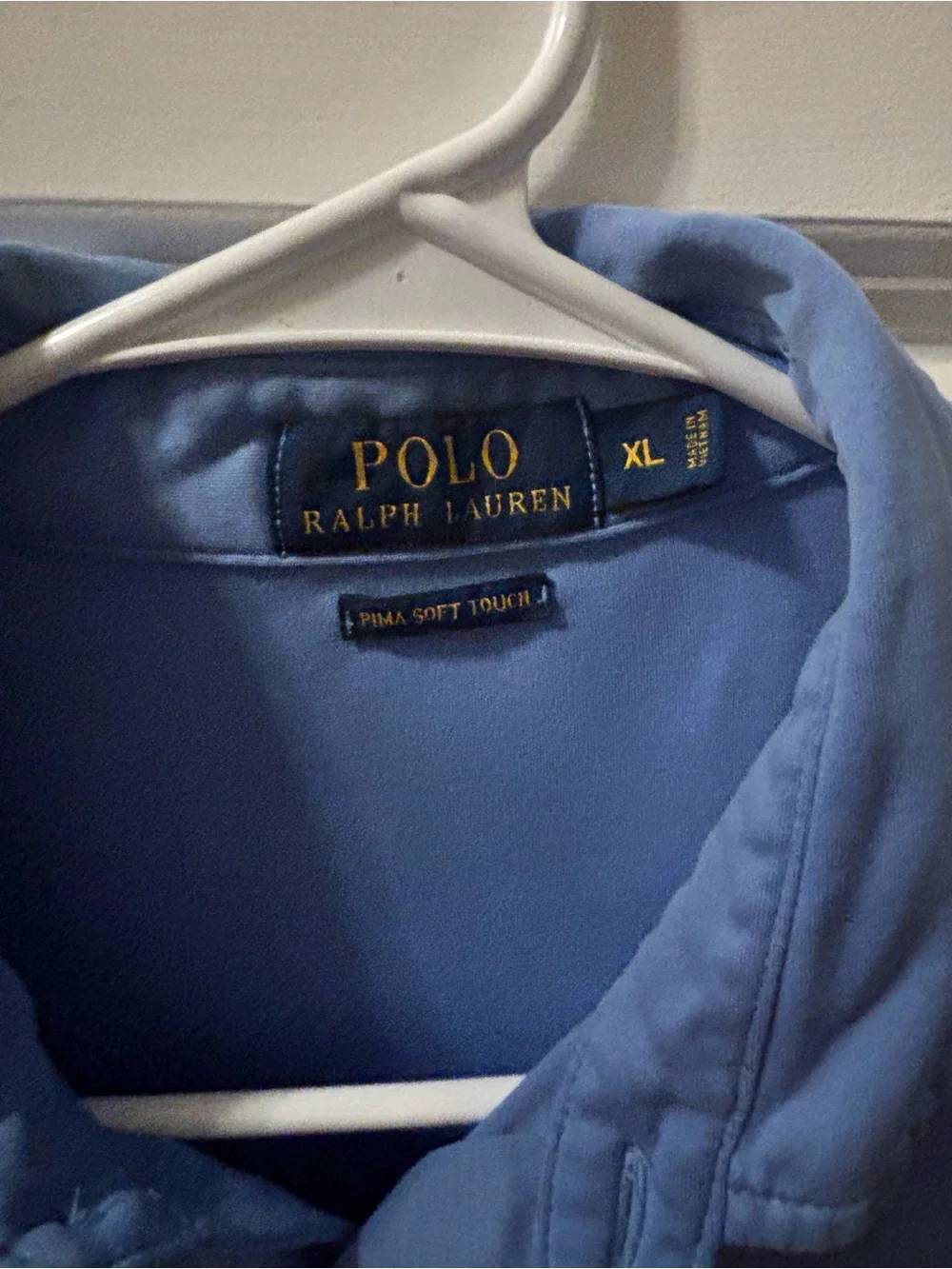 Pima soft Polo by Ralph Lauren Men’s Light Blue Cotton Polo Shirt